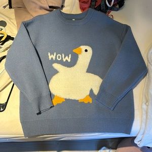 Aelfric Eden Duck Wow Blue Crewneck Sweater Size Large